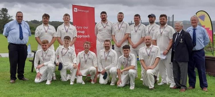 Sam celebrates silverware with Fishguard & Goodwick Cricket Club